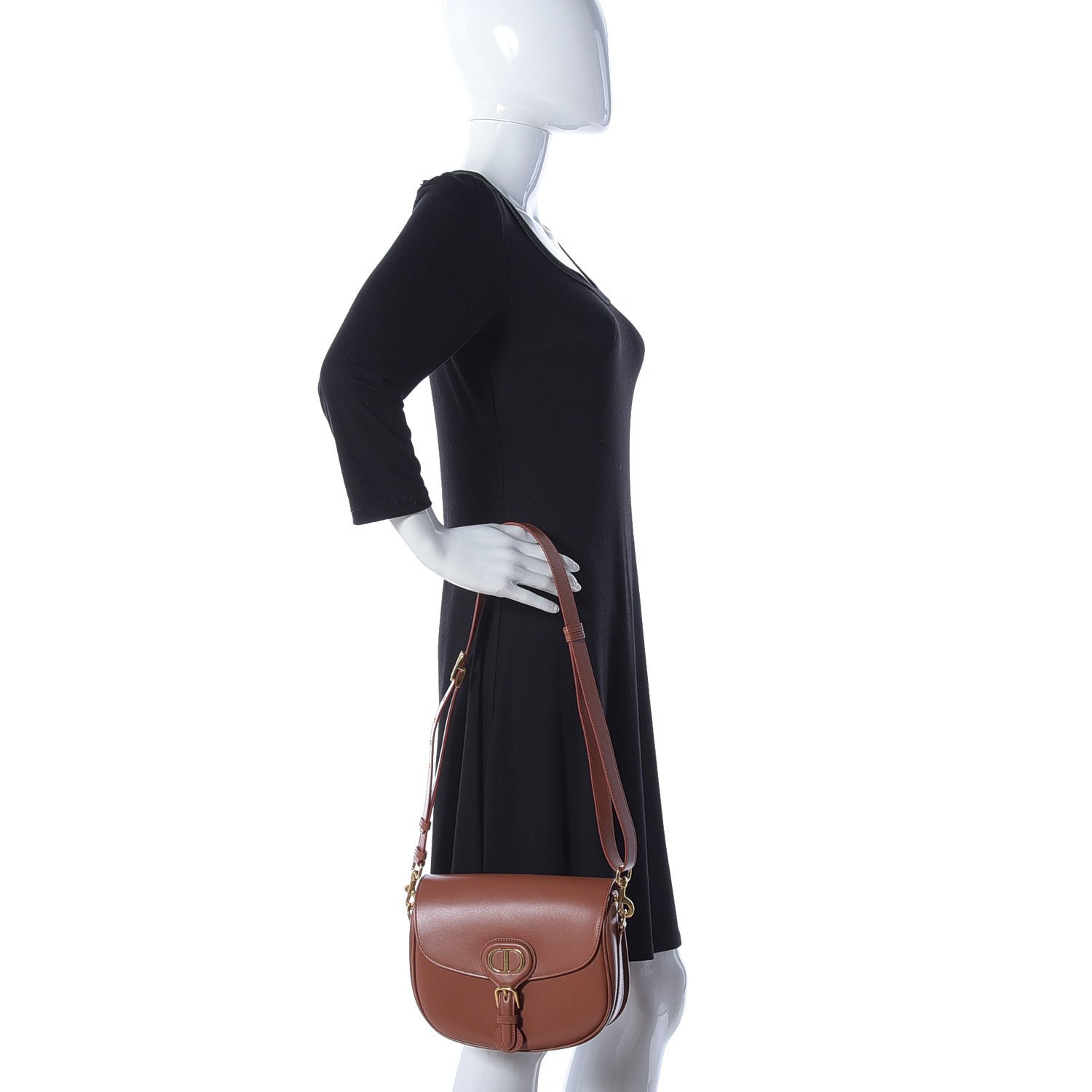 Christian Dior Box Calfskin Medium Bobby Flap Dark Tan — view 3