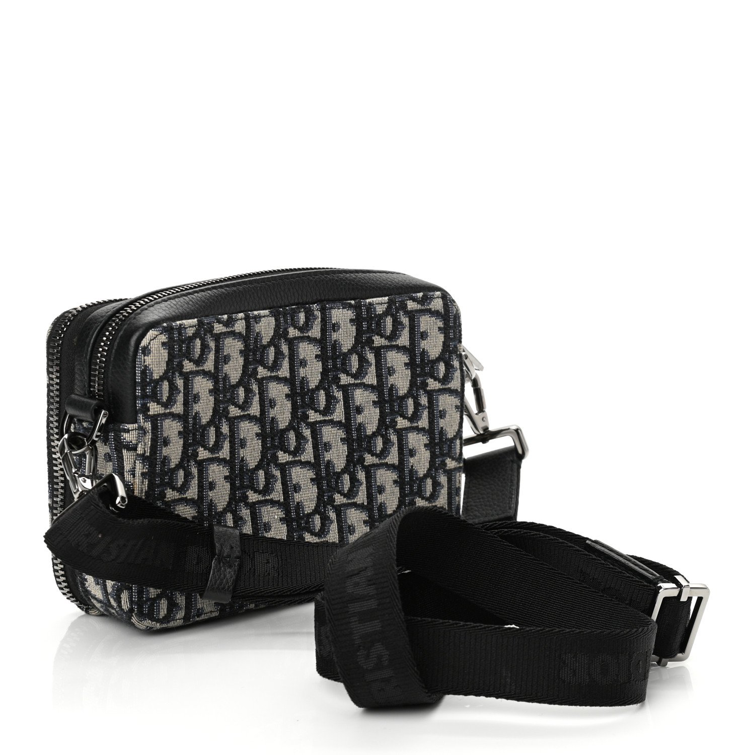 Christian Dior Oblique Pouch Navy Blue — view 4