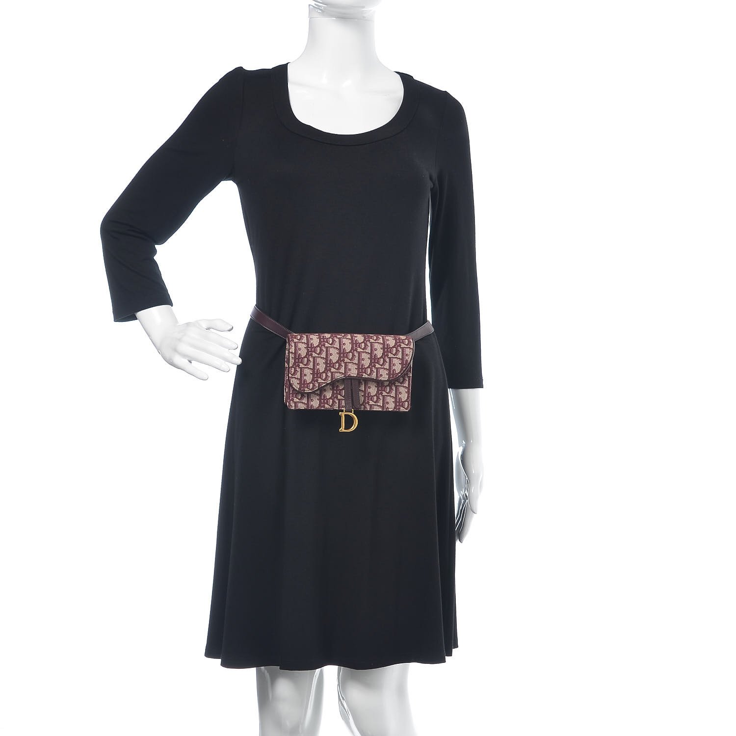 Christian Dior Oblique Saddle Belt Bag Bordeaux — view 2