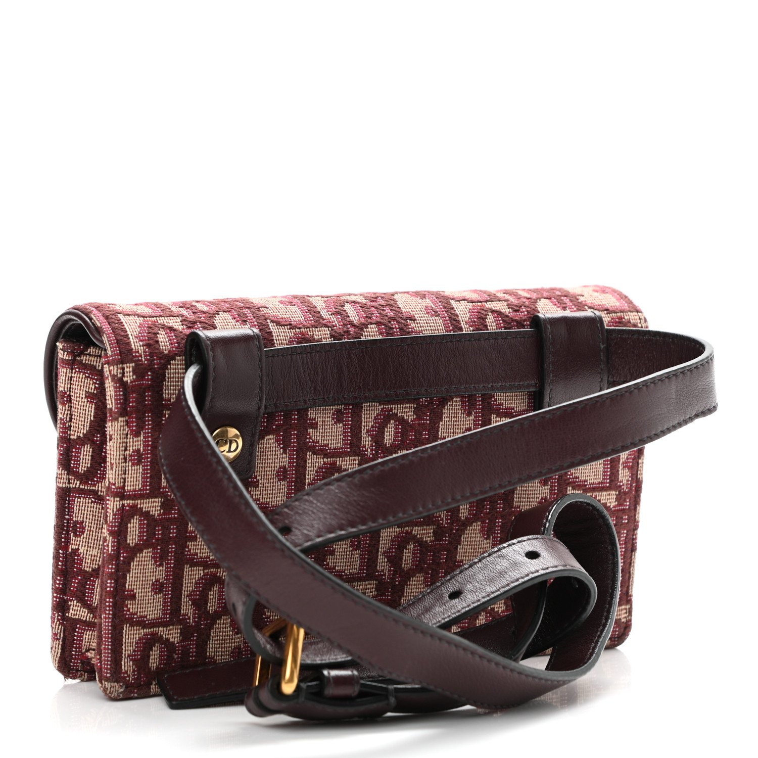 Christian Dior Oblique Saddle Belt Bag Bordeaux — view 3