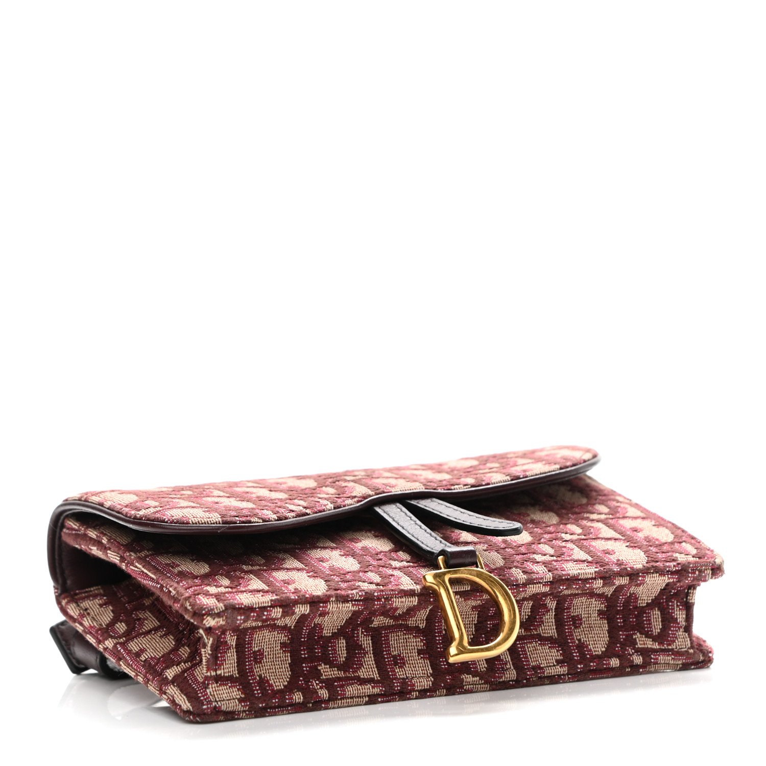 Christian Dior Oblique Saddle Belt Bag Bordeaux — view 4