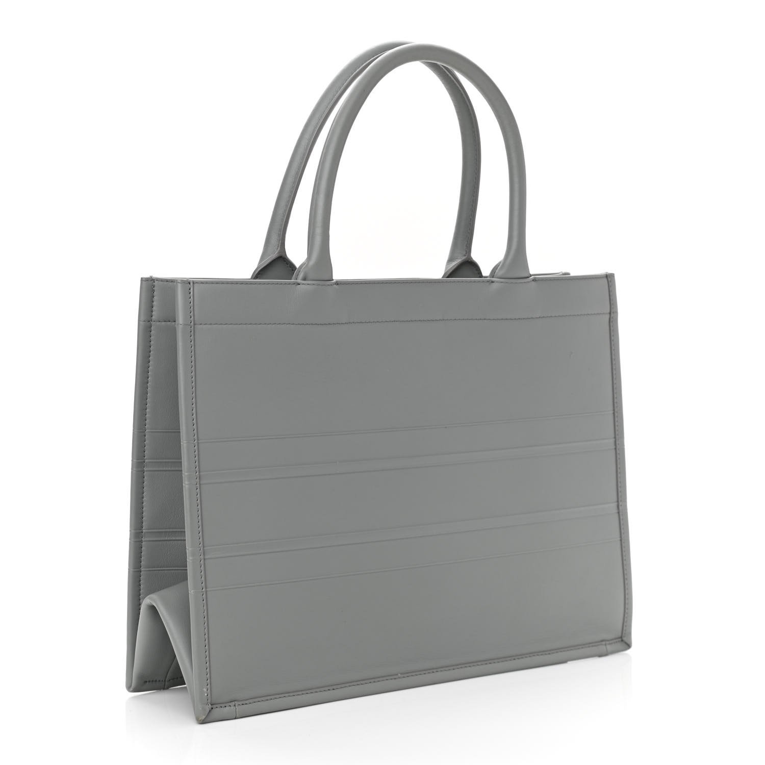 Christian Dior Calfskin Embossed Medium Book Tote Grey — view 2