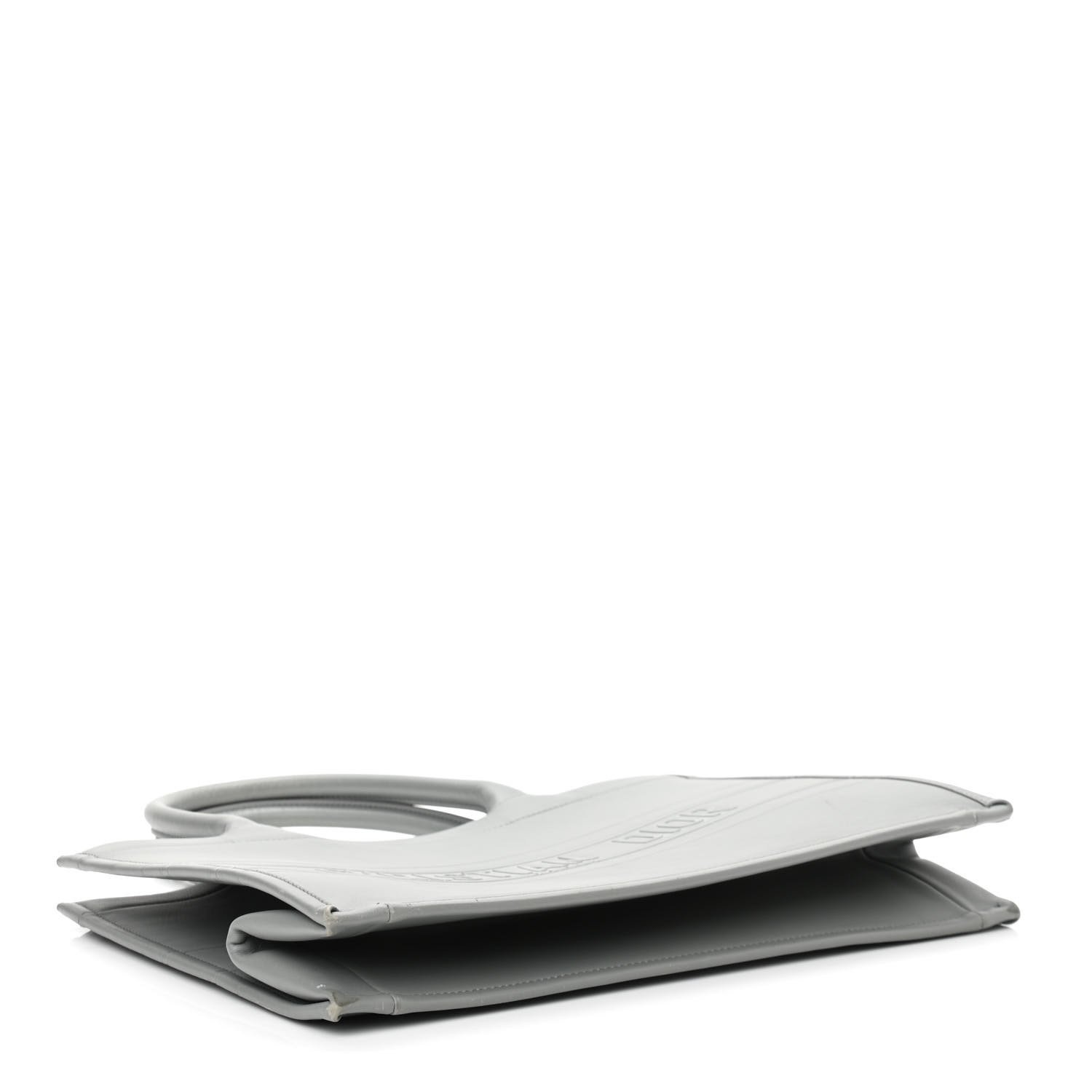 Christian Dior Calfskin Embossed Medium Book Tote Grey — view 3