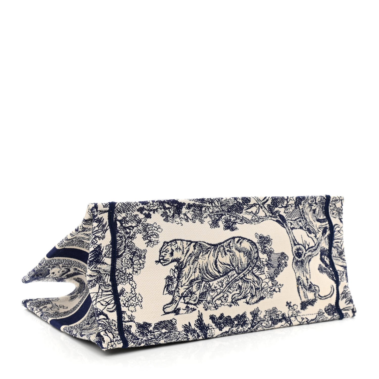Christian Dior Canvas Embroidered Medium Dioriviera Toile De Jouy Book Tote Blue — view 2