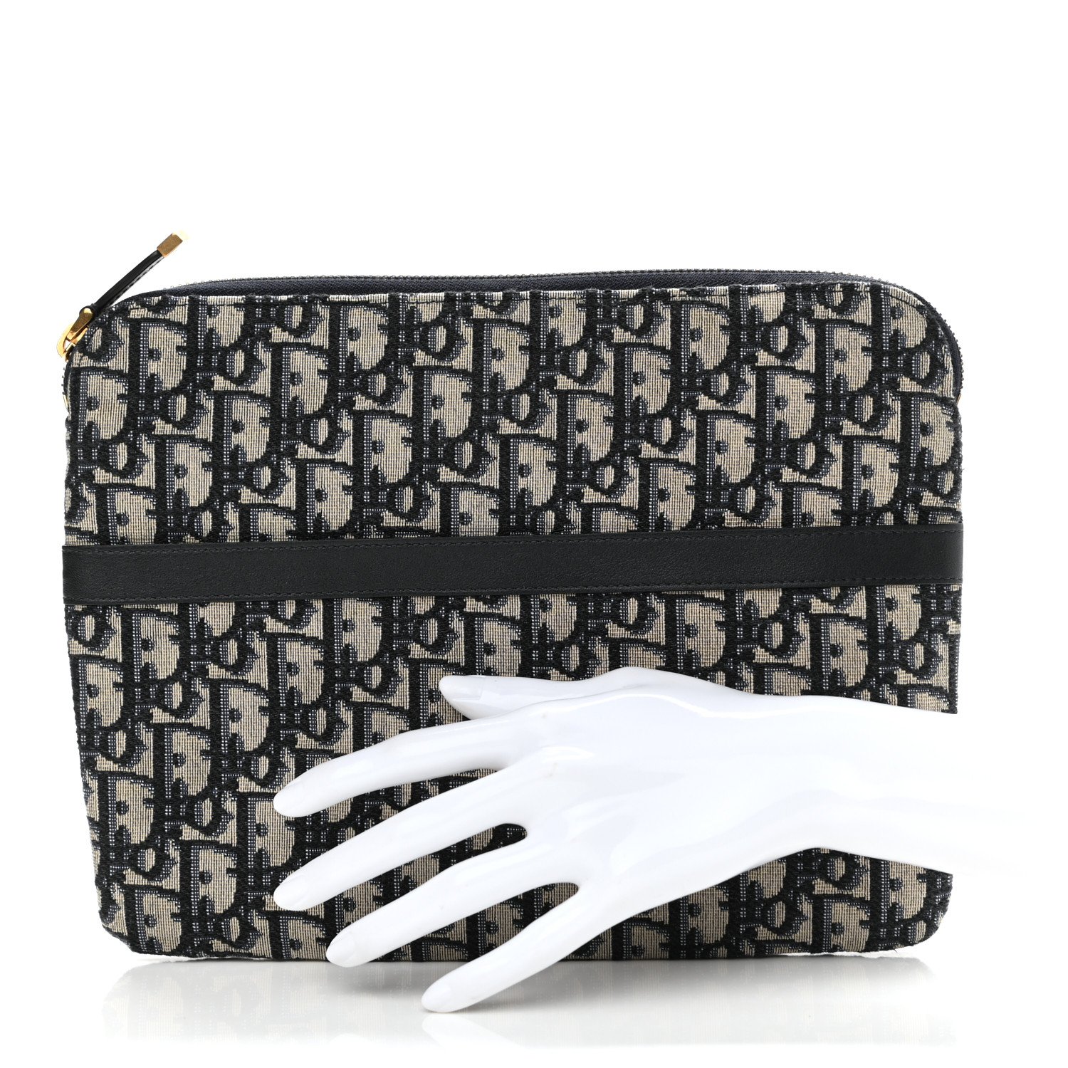 Christian Dior Oblique Pouch Clutch Blue — view 2