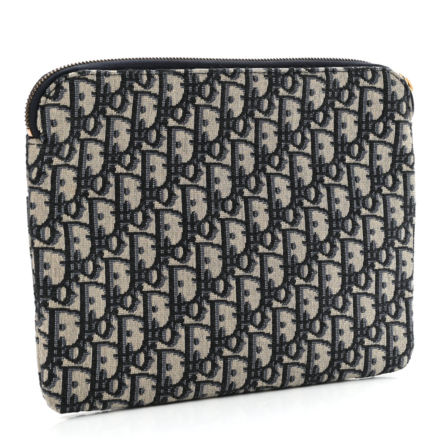 Christian Dior Oblique Pouch Clutch Blue — view 3