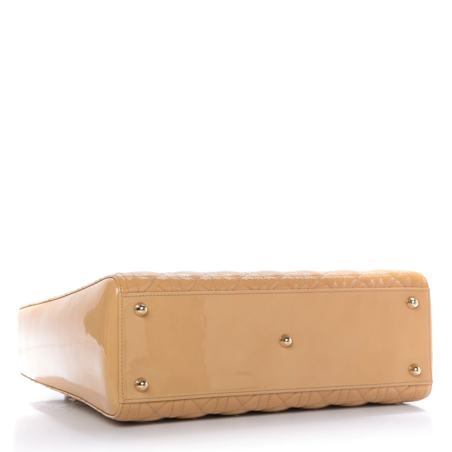 Christian Dior Patent Cannage Large Lady Dior Beige — view 3