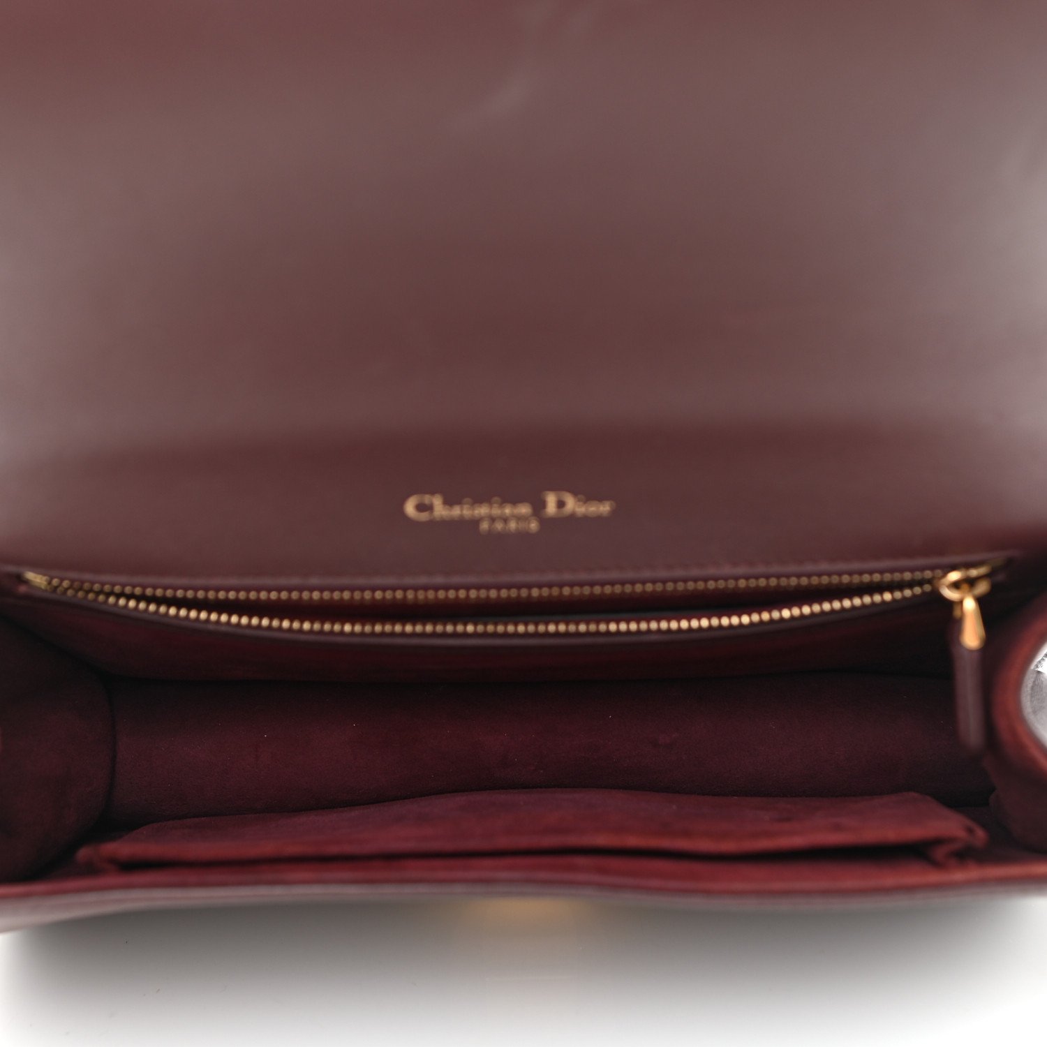 Christian Dior Calfskin Studded Medium Diorama Flap Bag Burgundy — view 3