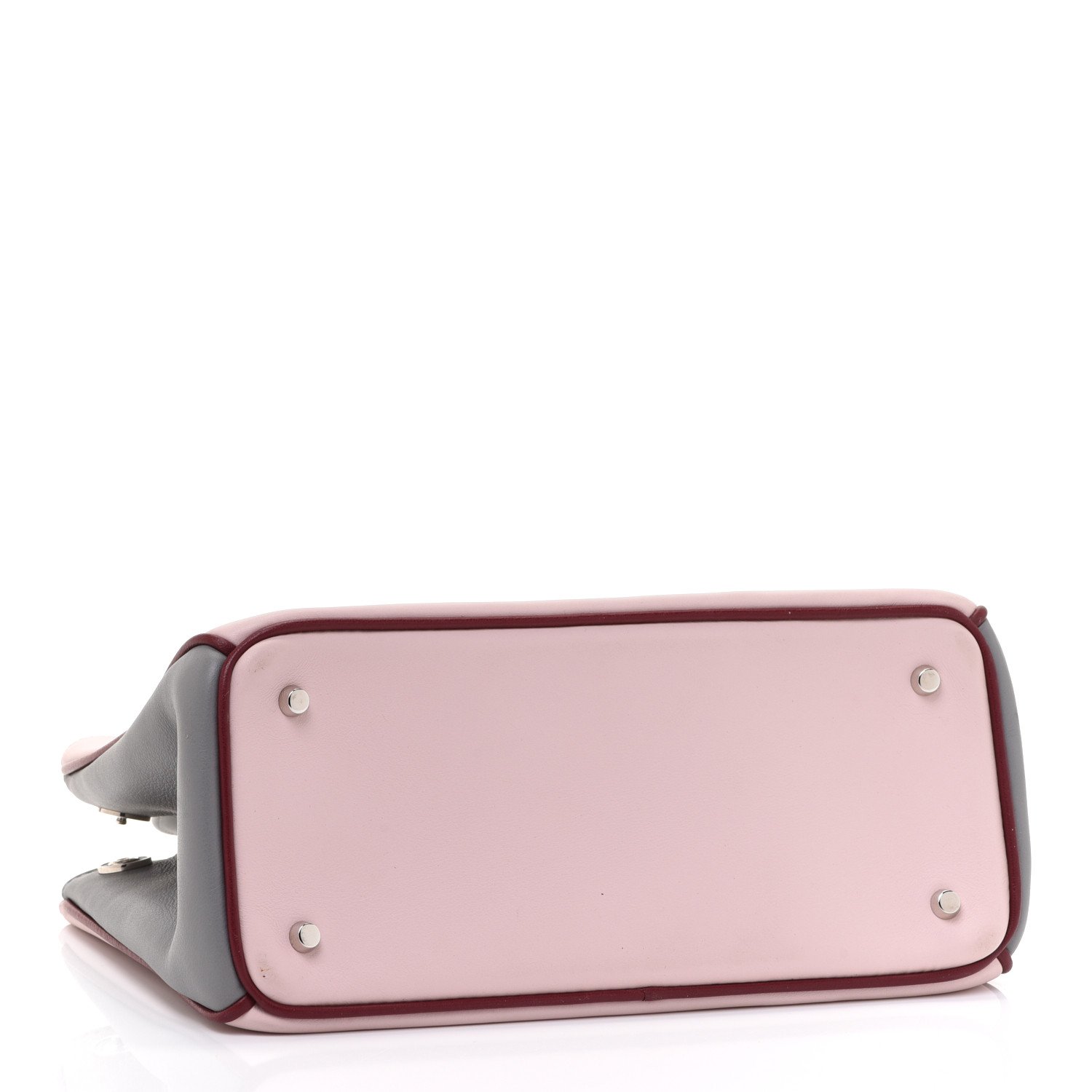 Christian Dior Smooth Calfskin Mini Tri-Color Diorissimo Tote Pink Grey Burgundy — view 3