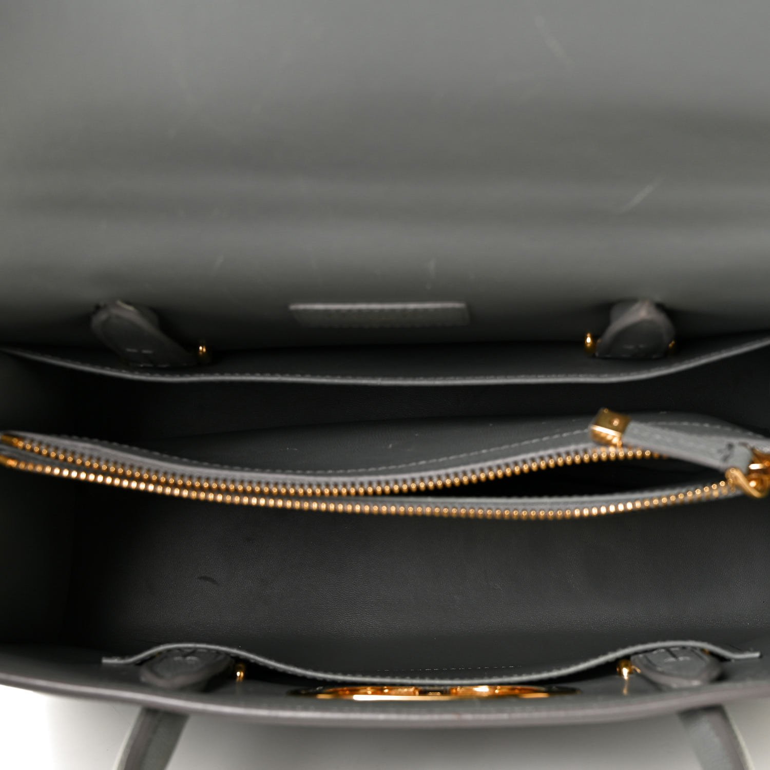 Christian Dior Grained Calfskin Large St. Honore Tote Grey — view 2