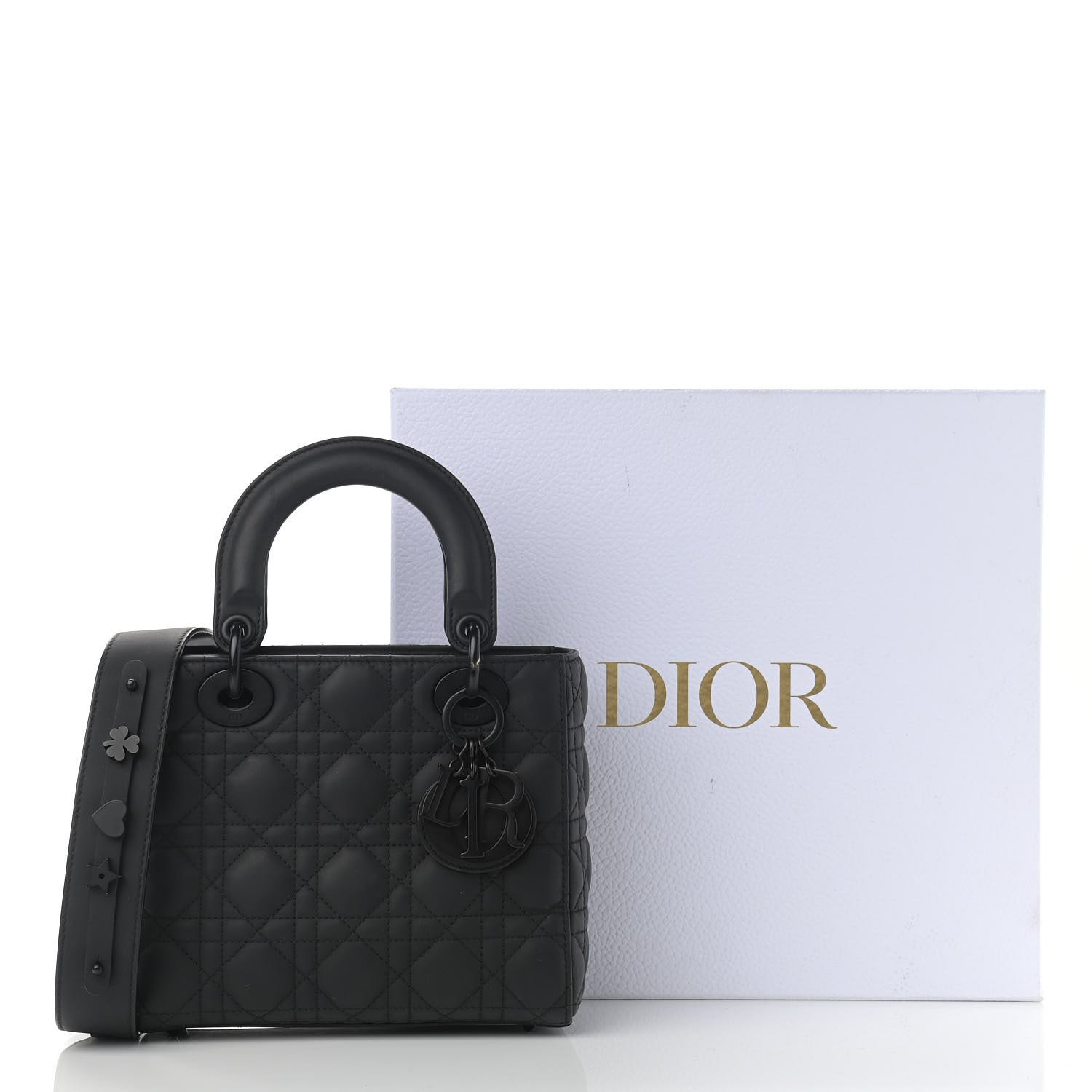 Christian Dior Ultra Matte Calfskin Cannage Small My ABCDior Lady Dior Black