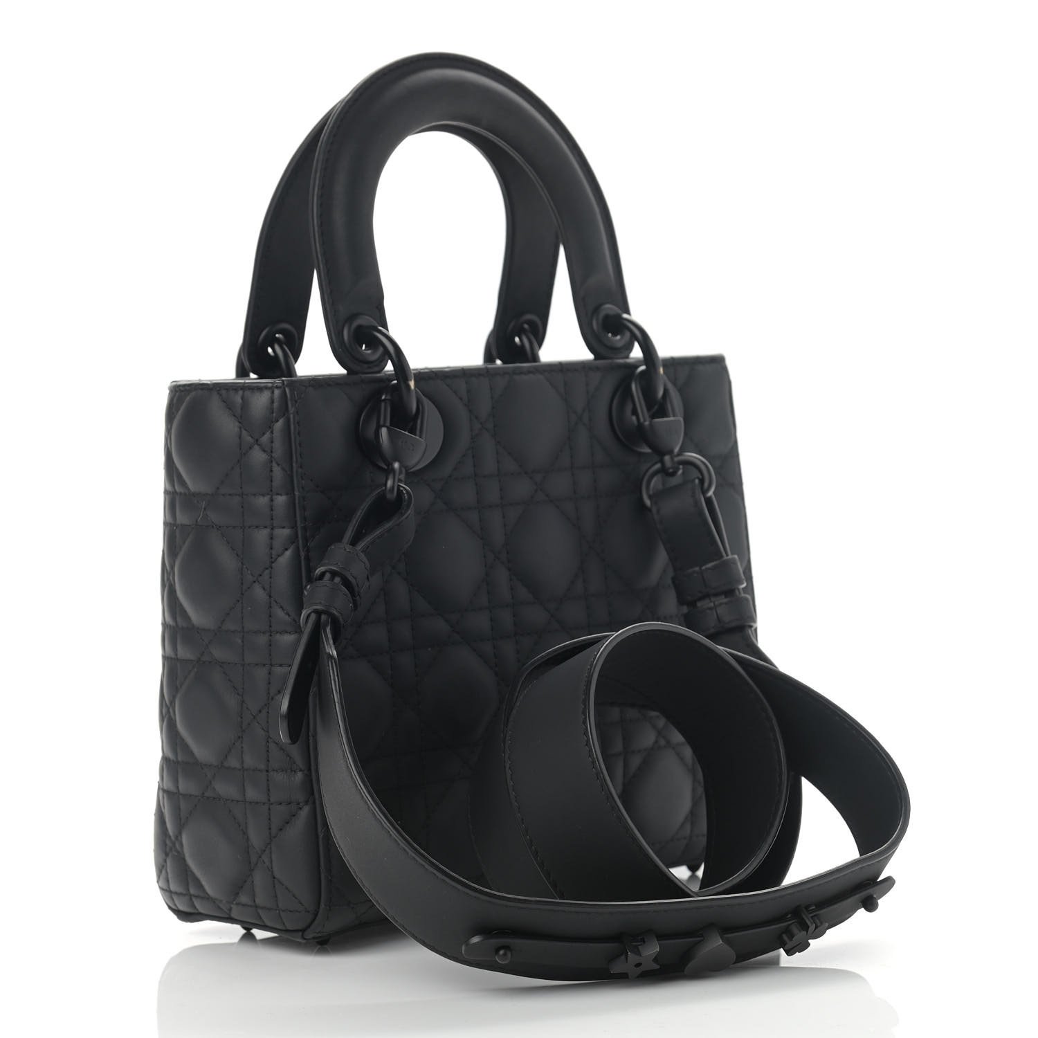 Christian Dior Ultra Matte Calfskin Cannage Small My ABCDior Lady Dior Black — view 4
