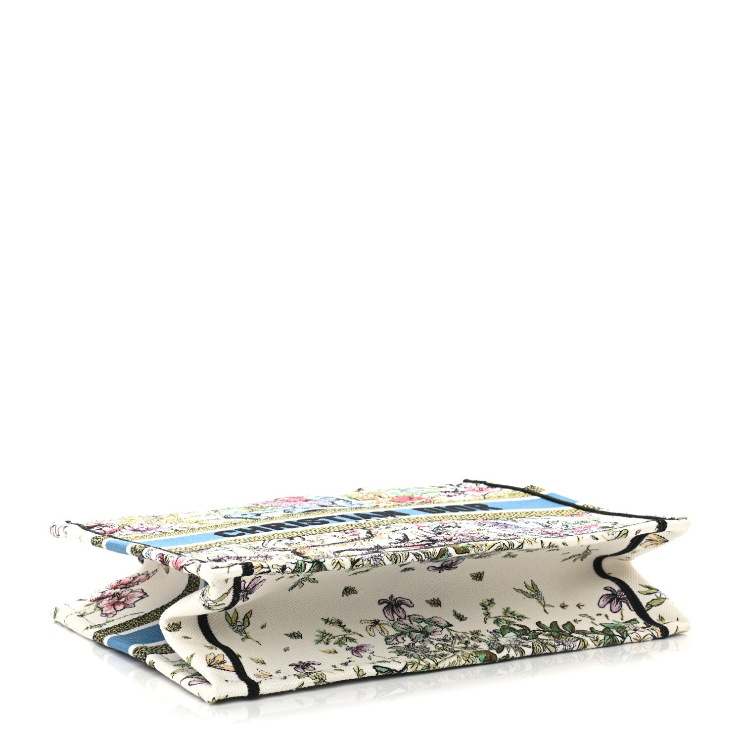 Christian Dior Canvas Embroidered Medium D-Constellation Book Tote Latte Multicolor — view 3