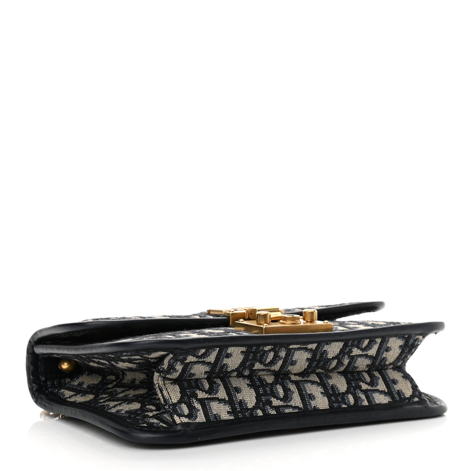 Christian Dior Oblique Small DiorAddict Flap Bag Navy Blue — view 4