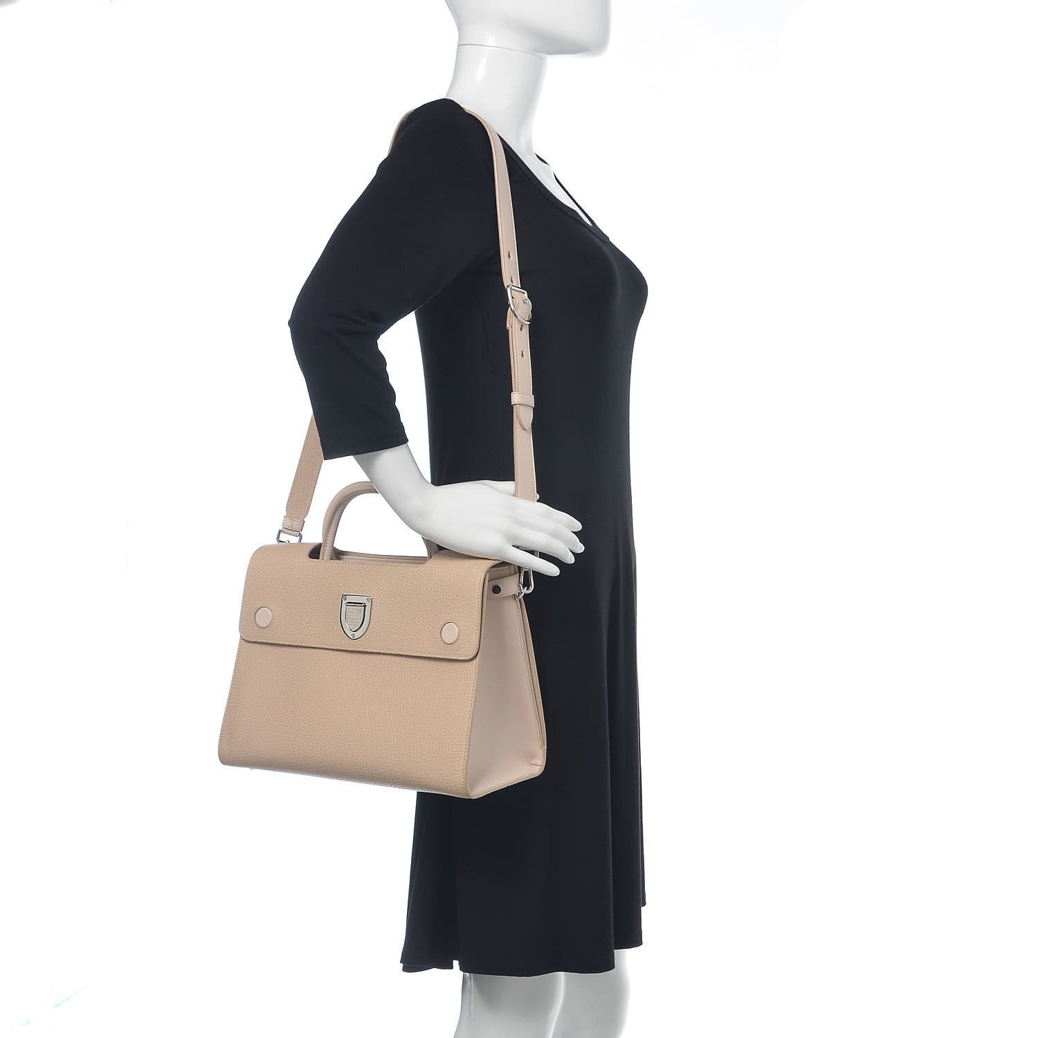 Christian Dior Bullcalf Medium Diorever Flap Beige — view 2