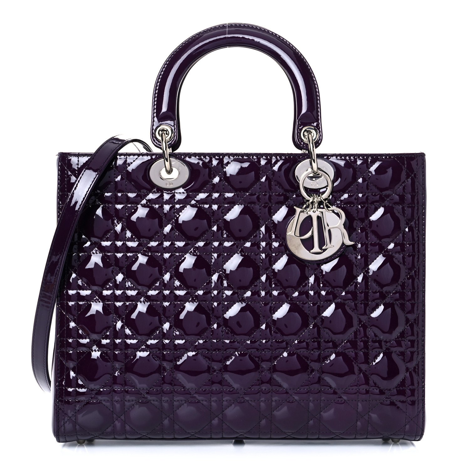 Christian Dior Patent Cannage Large Lady Dior Violet Purple