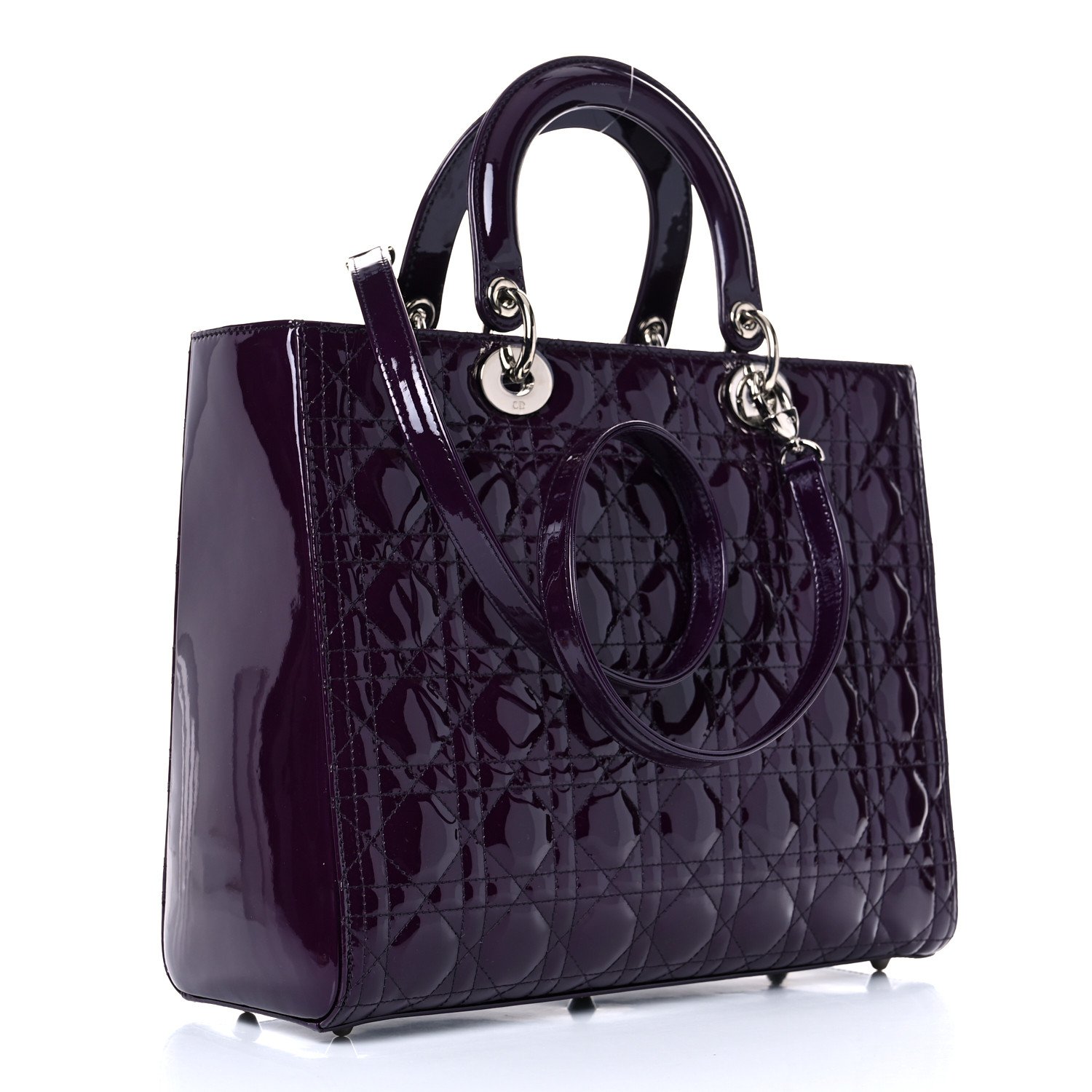 Christian Dior Patent Cannage Large Lady Dior Violet Purple — view 2