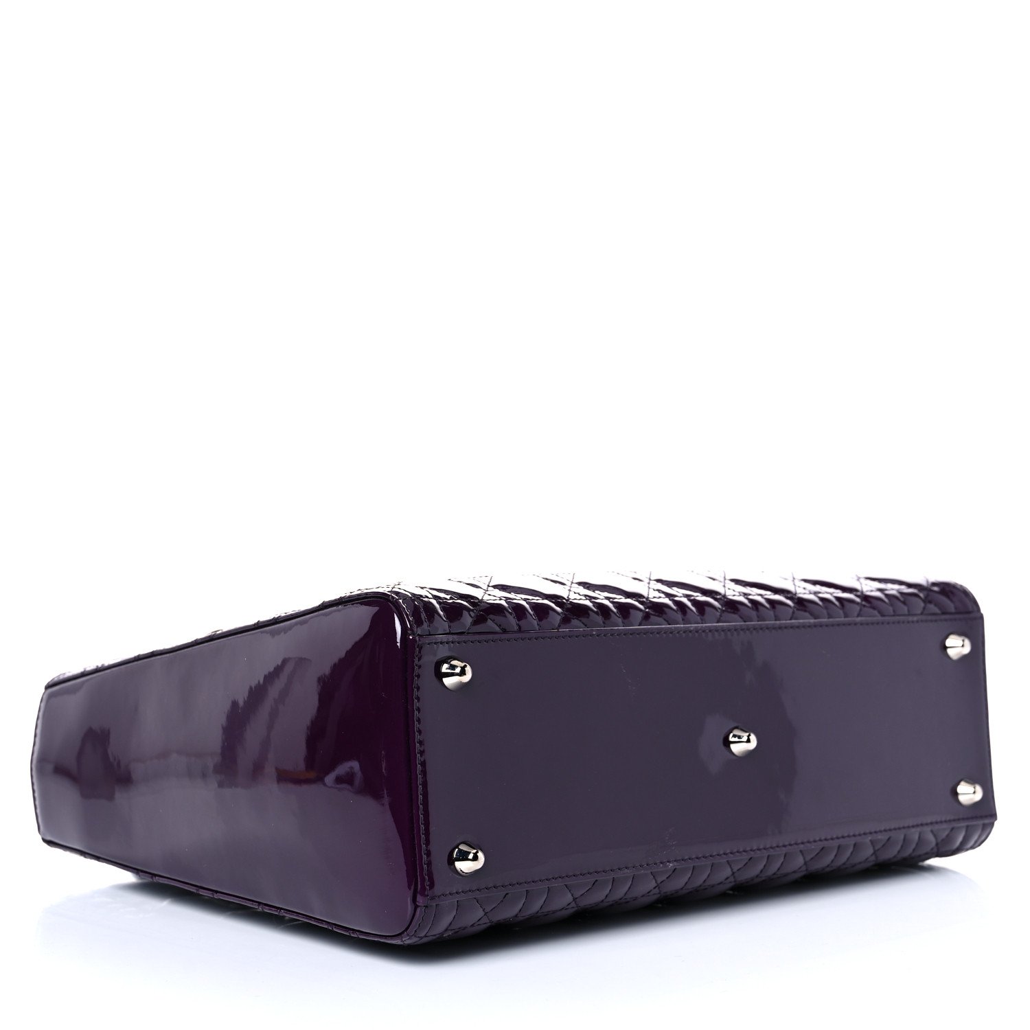 Christian Dior Patent Cannage Large Lady Dior Violet Purple — view 3