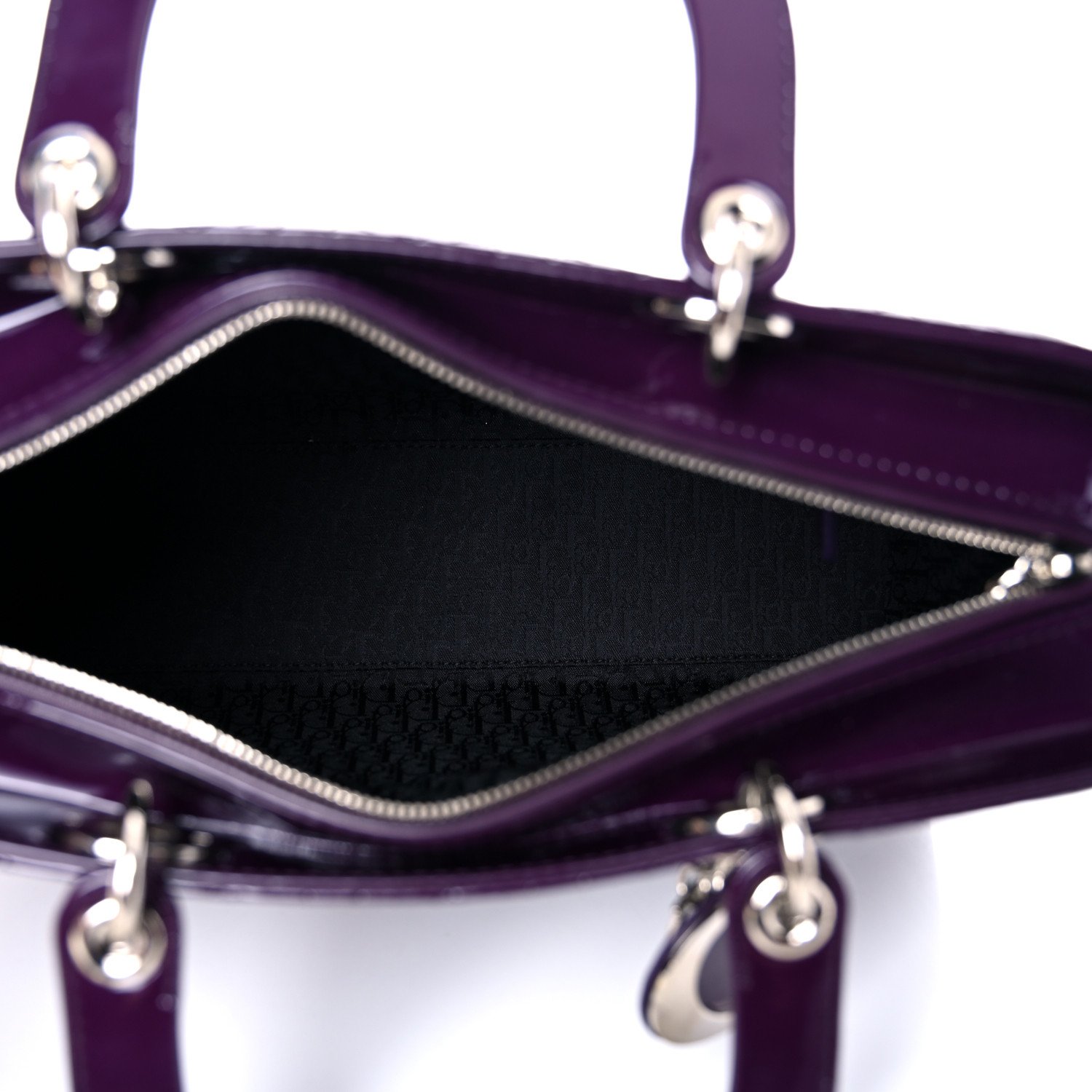 Christian Dior Patent Cannage Large Lady Dior Violet Purple — view 4