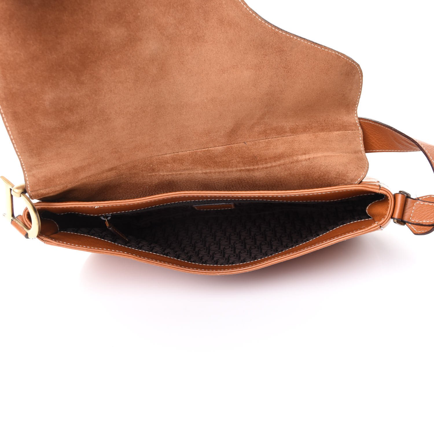 Christian Dior Calfskin Double Saddle Bag Brown — view 3