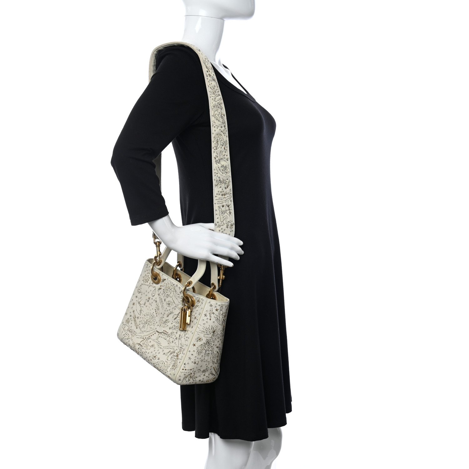 Christian Dior Embroidered Medium Lady Dior White Multicolor — view 2