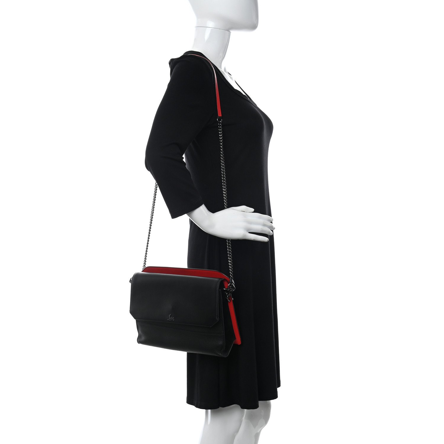 Christian Louboutin Calfskin Boudoir Shoulder Bag Black — view 2