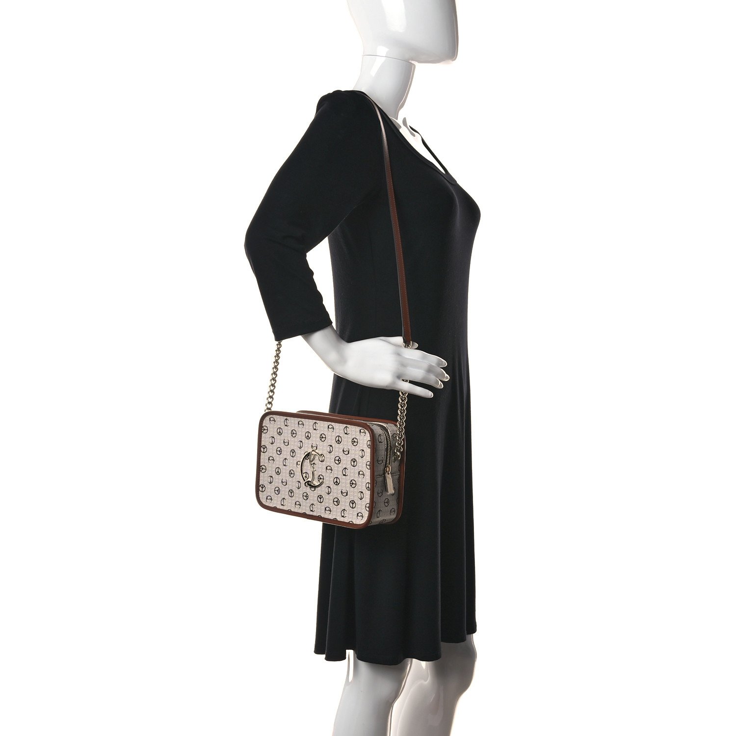Christian Louboutin Radioloubi Peace Toile Shoulder Bag Cuoio — view 3