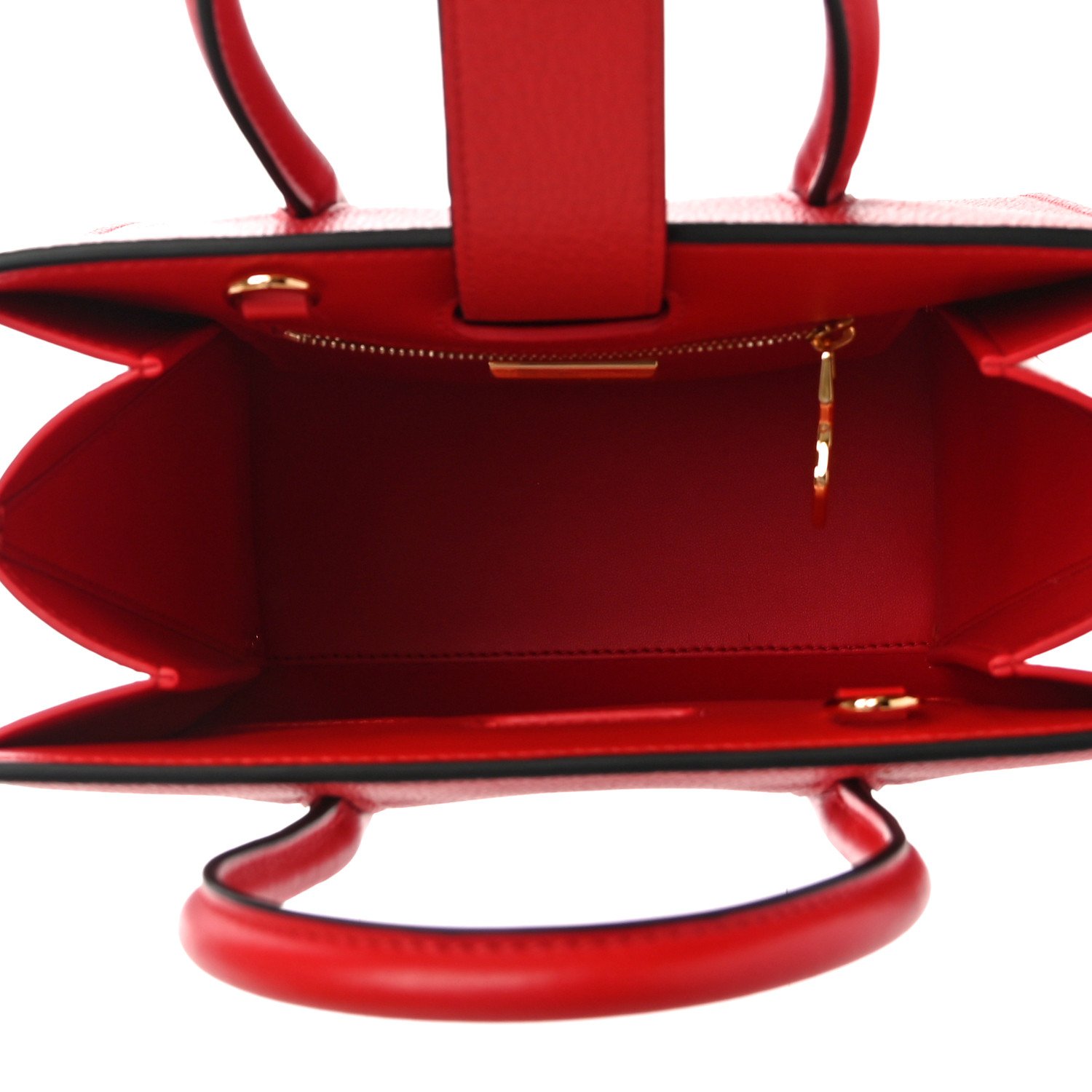 Christian Louboutin Calfskin Patent Studded Small Paloma Red — view 4