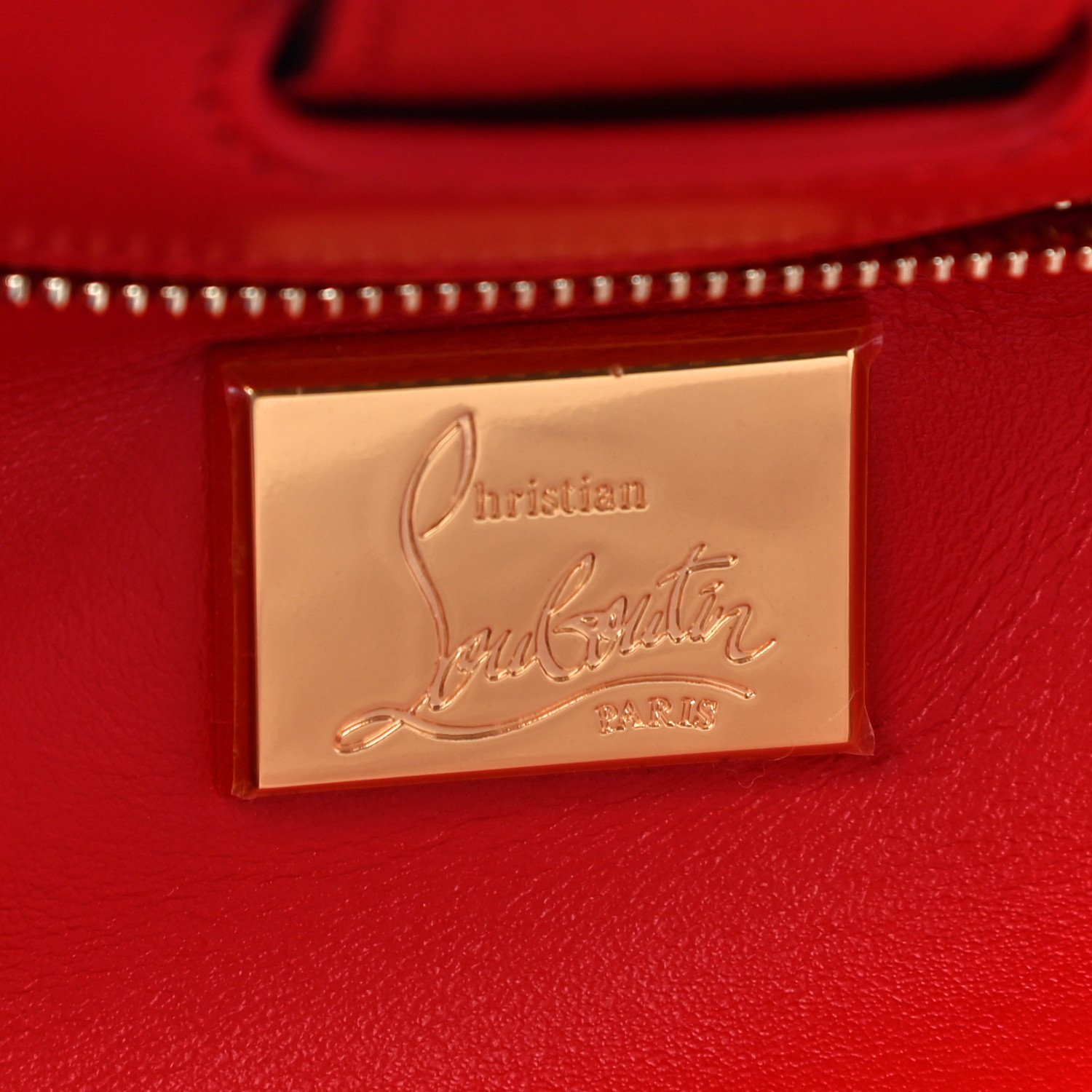 Christian Louboutin Calfskin Patent Studded Small Paloma Red — view 5