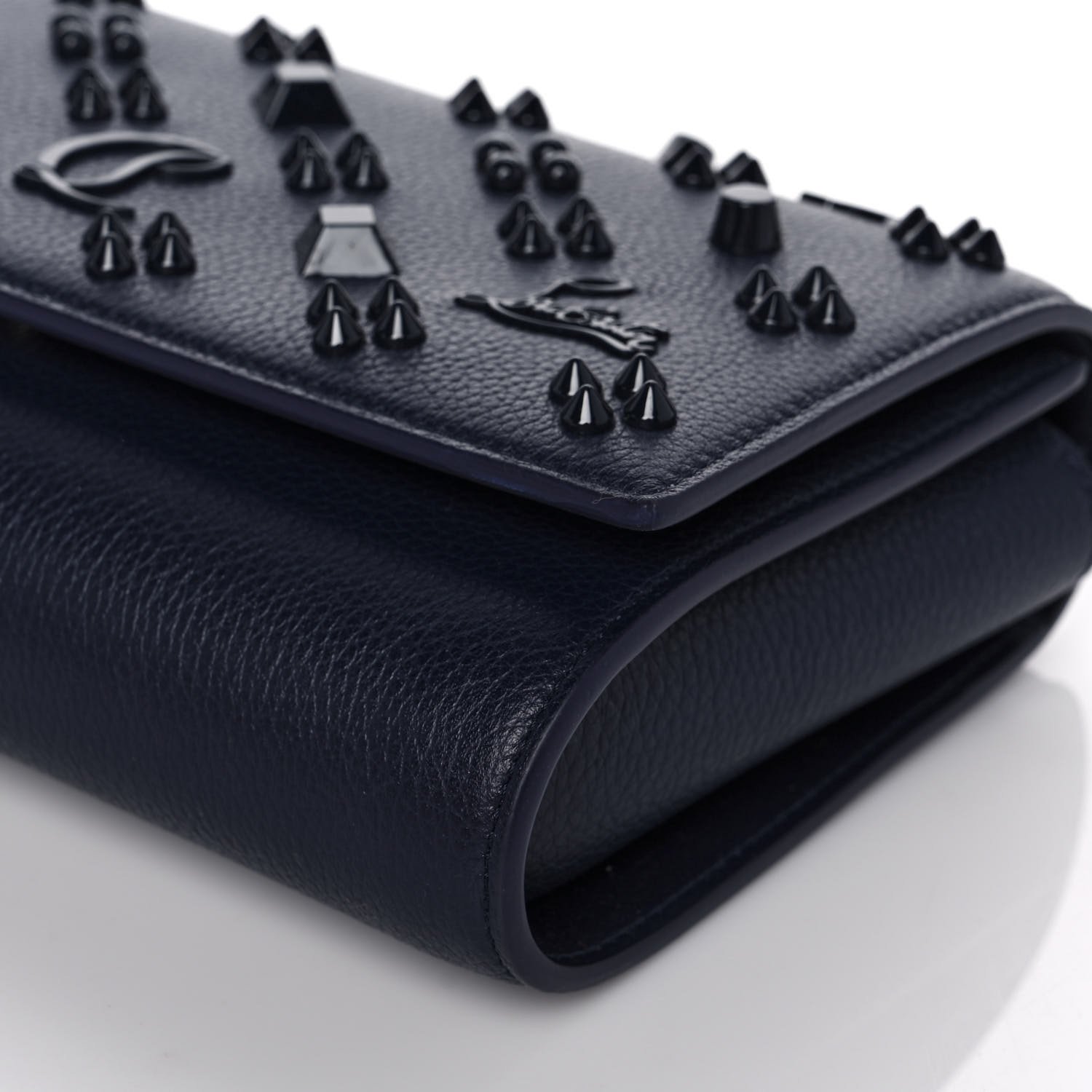 Christian Louboutin Calfskin Spikes Loubinthesky Paloma Clutch Navy — view 3