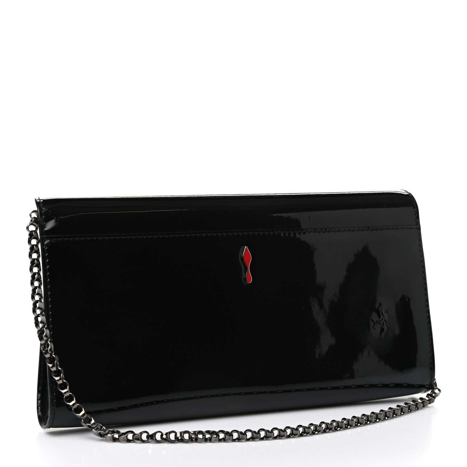 Christian Louboutin Patent Vero Dodat Clutch Black — view 2