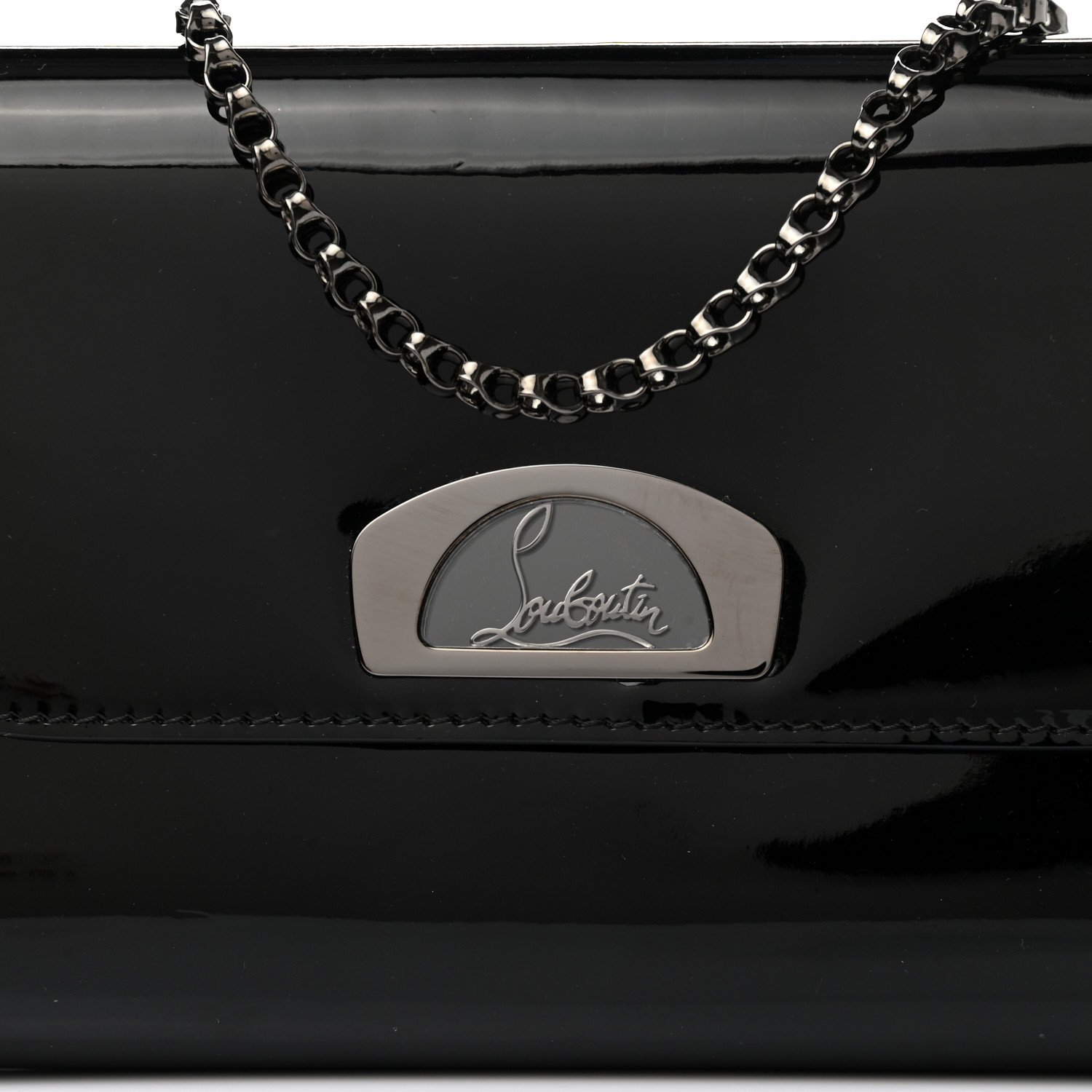 Christian Louboutin Patent Vero Dodat Clutch Black — view 4