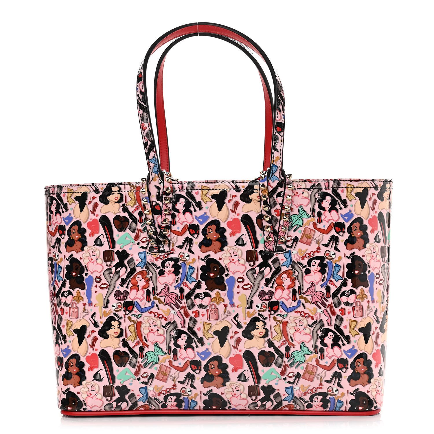 Christian Louboutin Patent Calfskin Small Dita Cabata Tote Red — view 2