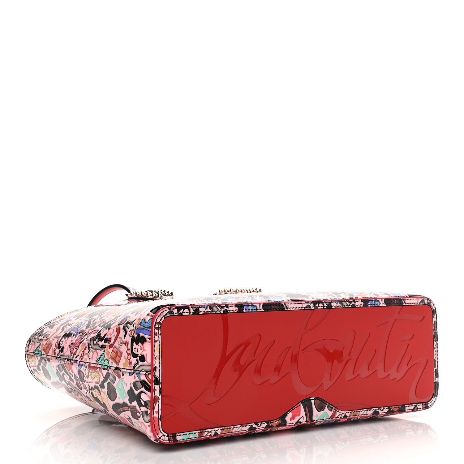 Christian Louboutin Patent Calfskin Small Dita Cabata Tote Red — view 3