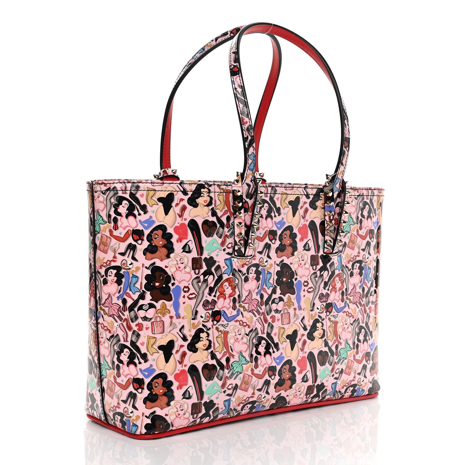 Christian Louboutin Patent Calfskin Small Dita Cabata Tote Red — view 4