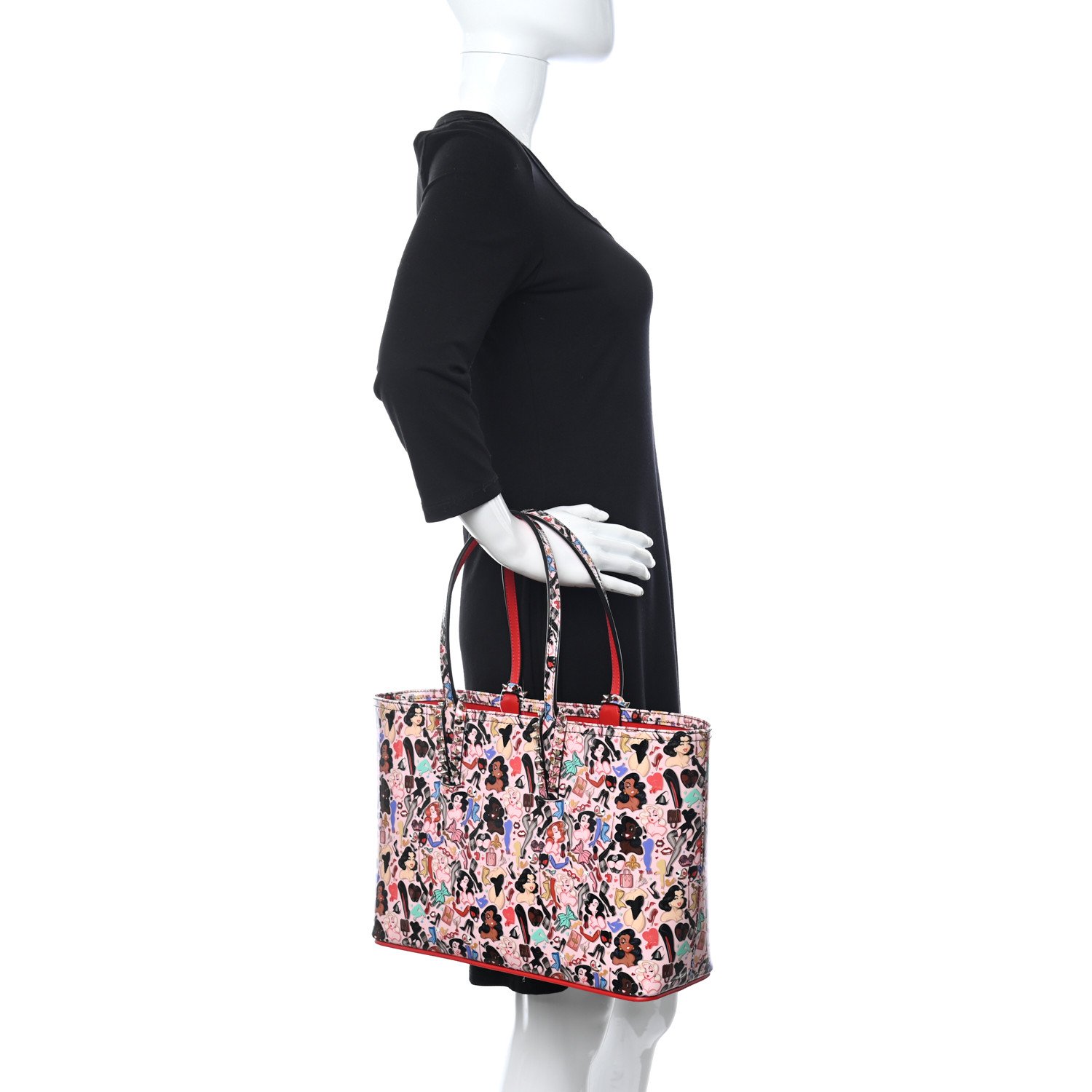 Christian Louboutin Patent Calfskin Small Dita Cabata Tote Red — view 5