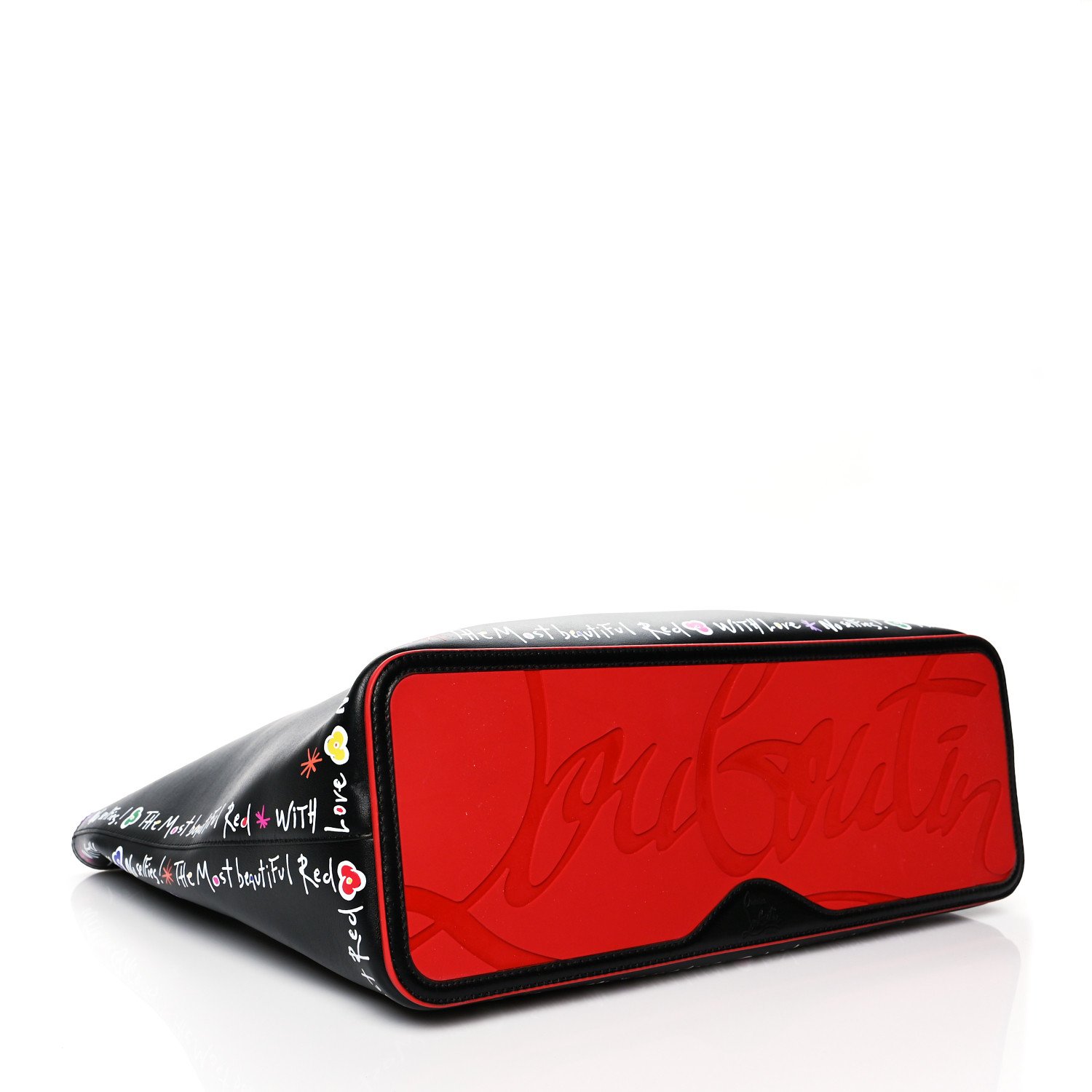 Christian Louboutin Calfskin Beautiful Red East West Cabata Tote Black Multicolor — view 3