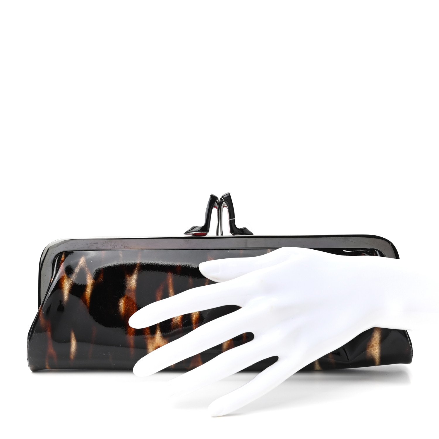 Christian Louboutin Patent Miss Loubi Clutch Brown — view 3