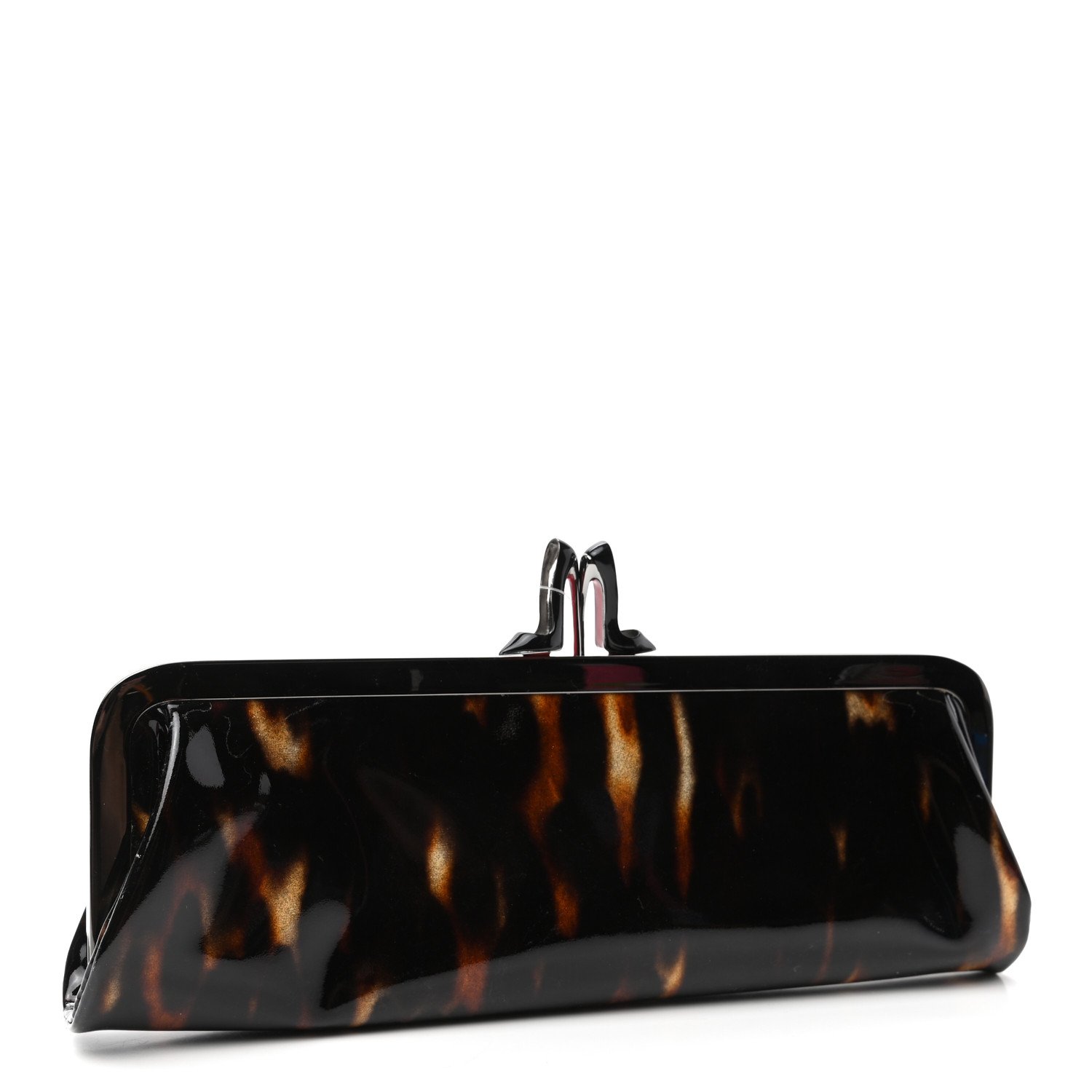 Christian Louboutin Patent Miss Loubi Clutch Brown — view 4