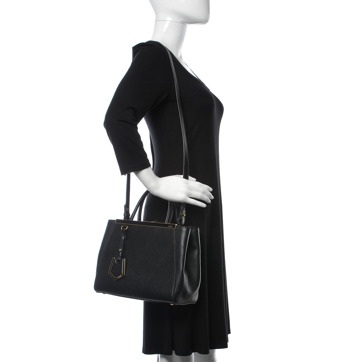 Fendi Vitello Elite Regular 2Jours Tote Black — view 3