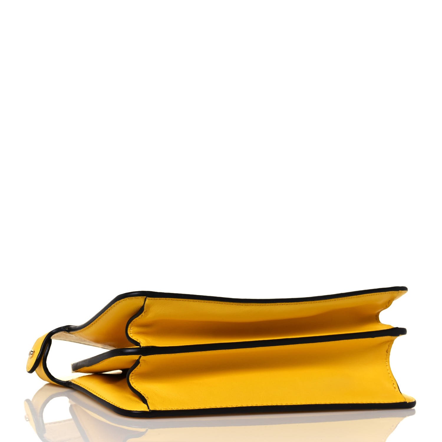 Fendi Nappa Small Peekaboo I SEE U East West Chain Satchel Yellow — view 4