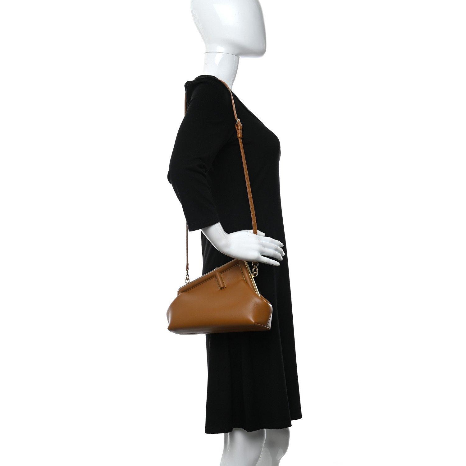 Fendi Shiny Nappa Small Fendi First Caramello — view 2