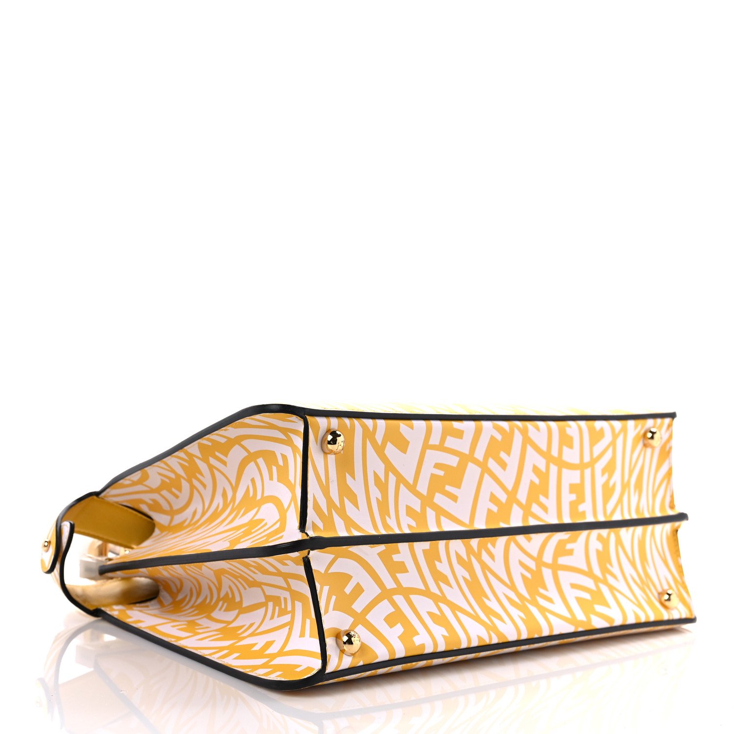 Fendi X SARAH COLEMAN Vitello FF Vertigo Peekaboo Iconic Satchel Mimosa White — view 4