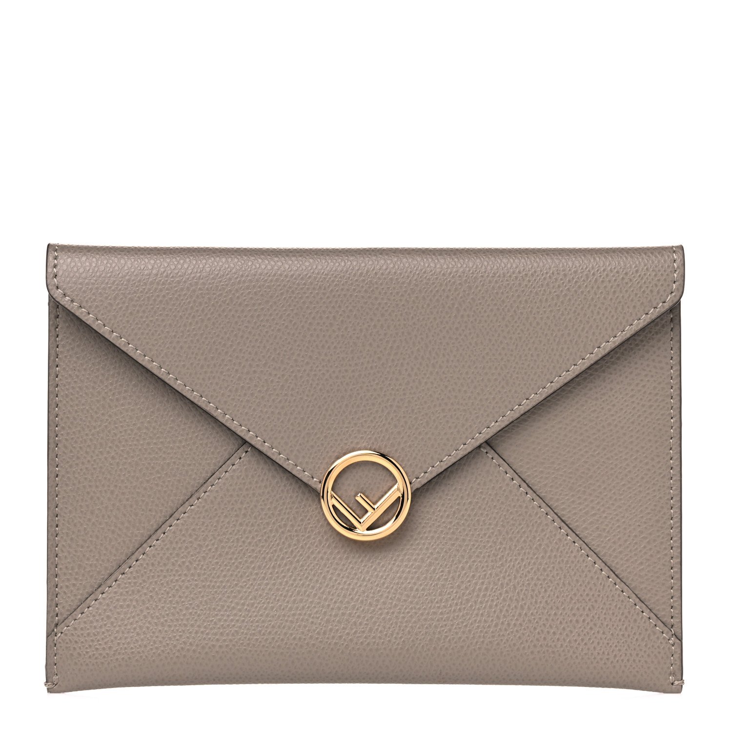 Fendi Calfskin F is Fendi Medium Flat Envelope Pouch Tortora