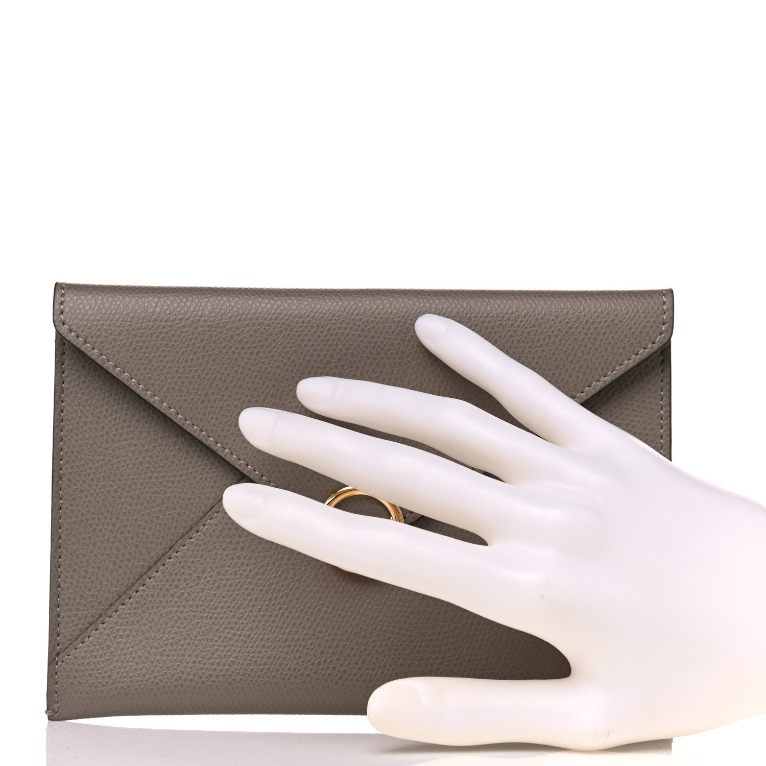 Fendi Calfskin F is Fendi Medium Flat Envelope Pouch Tortora — view 5