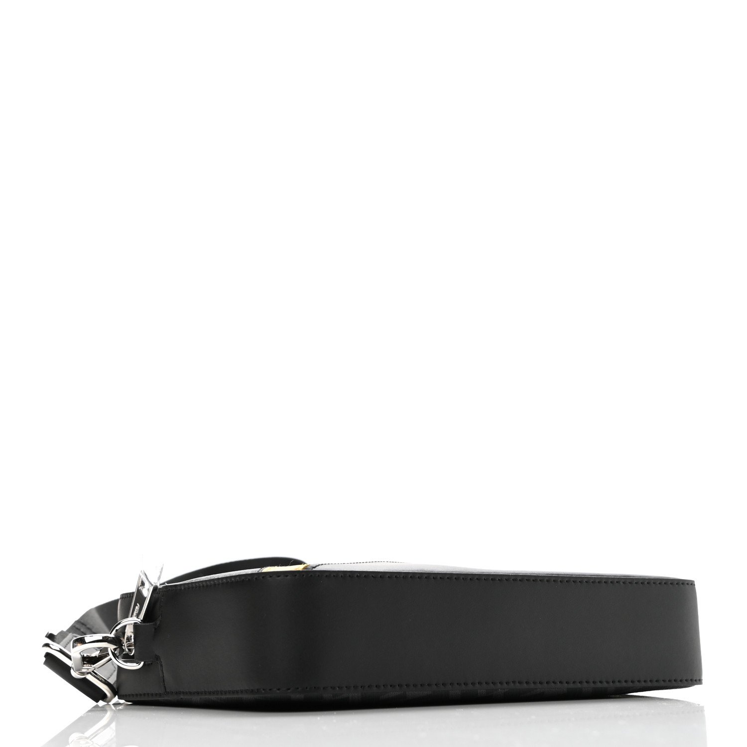 Fendi Glazed Fabric Vitello Liberty FF 1974 Diagonal Medium Camera Case Black Sunflower — view 3