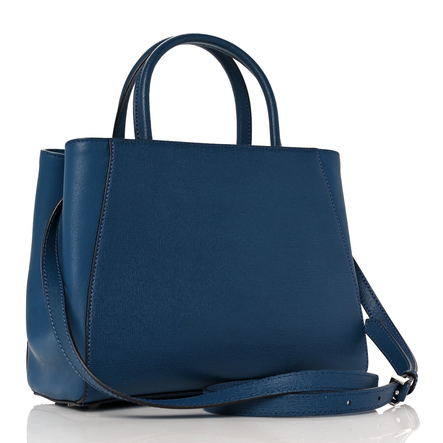 Fendi Vitello Elite Petite 2Jours Tote Blue Cobalto — view 2