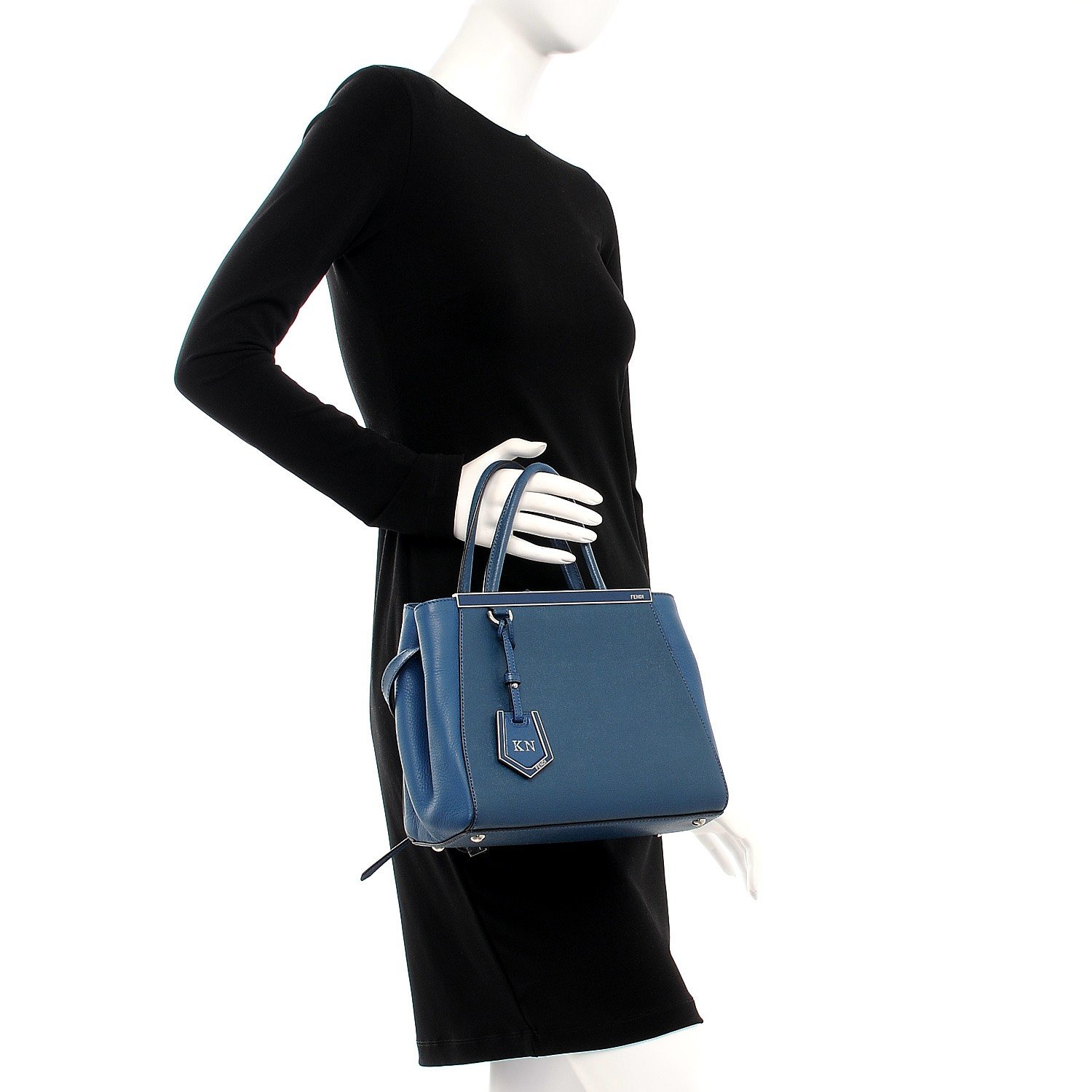 Fendi Vitello Elite Petite 2Jours Tote Blue Cobalto — view 4
