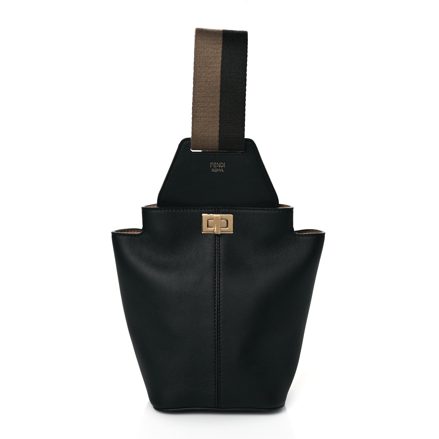 Fendi Vitello Grace Mini Guitar Bag Black