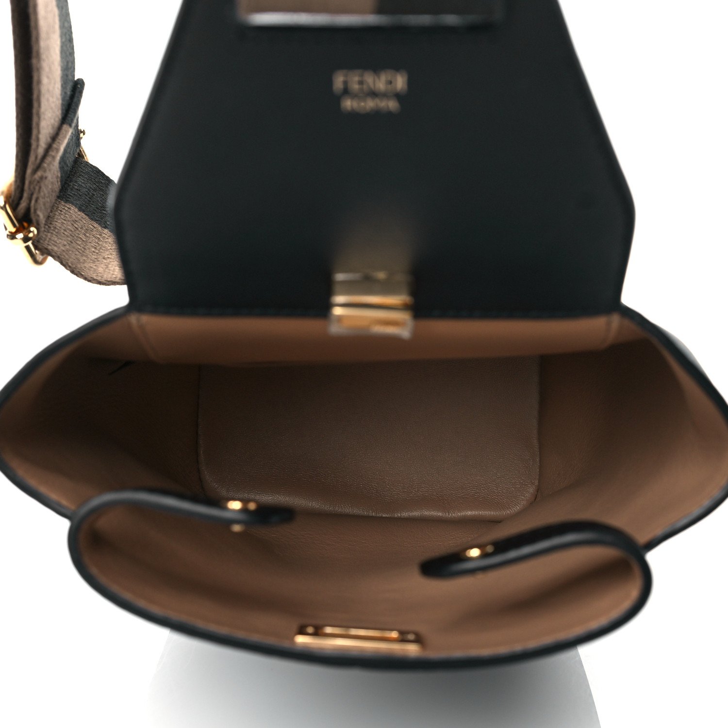 Fendi Vitello Grace Mini Guitar Bag Black — view 4